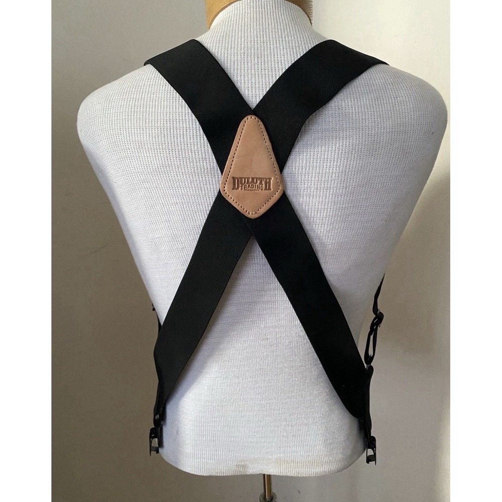 Duluth Trading Company Suspenders Side Clip Adjustable Stretch Navy Workwear